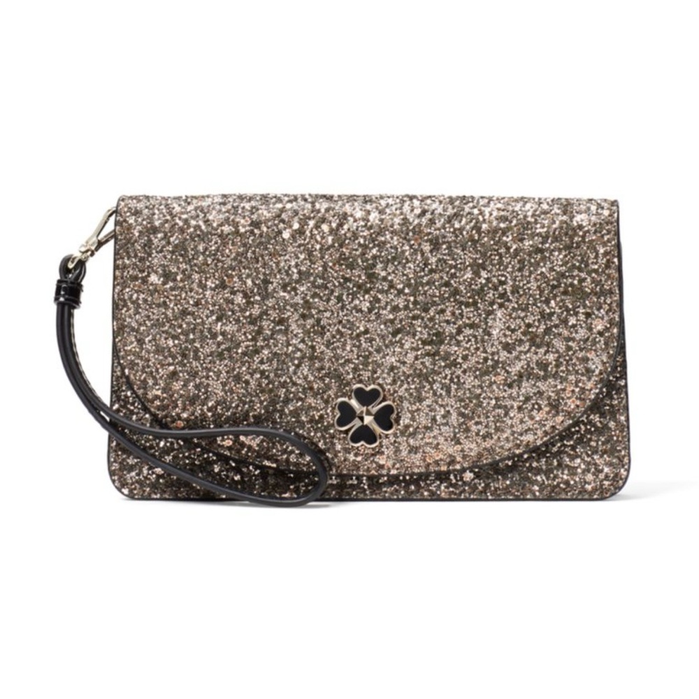 KATE SPADE *NWT* Odette Glitter Multifunctional Wristlet - Rose Gold